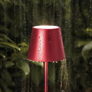 Sigor Lampe de table LED rechargeable Nuindie mini, USB-C, rouge, IP54, intensité^ Lampes Décoratives