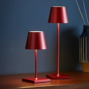 Sigor Lampe de table LED rechargeable Nuindie mini, USB-C, rouge, IP54, intensité^ Lampes Décoratives