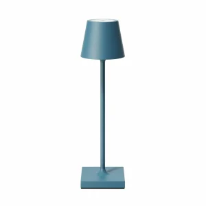 Sigor Lampe de table LED rechargeable Nuindie pocket, bleu, IP54, intensité variable^ Lampes Décoratives