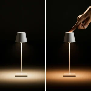 Sigor Lampe de table LED rechargeable Nuindie pocket, bleu, IP54, intensité variable^ Lampes Décoratives