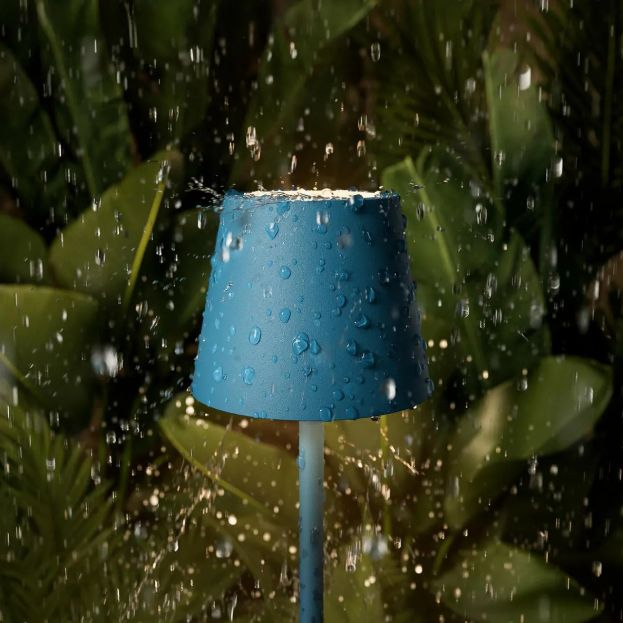 Sigor Lampe de table LED rechargeable Nuindie pocket, bleu, IP54, intensité variable^ Lampes Décoratives