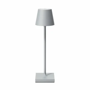 Sigor Lampe de table LED rechargeable Nuindie pocket, gris, IP54, intensité variable^ Lampes Décoratives