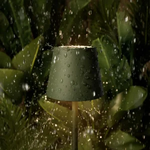 Sigor Lampe de table LED rechargeable Nuindie pocket, vert sapin, IP54, intensité^ Lampes Décoratives