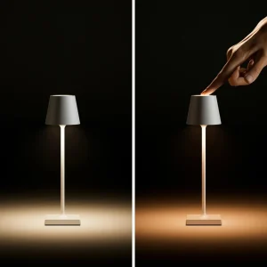 Sigor Lampe de table LED rechargeable Nuindie pocket, vert sapin, IP54, intensité^ Lampes Décoratives