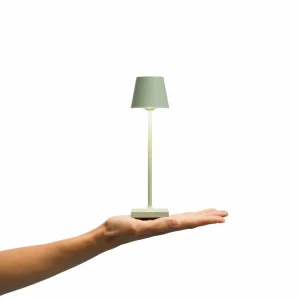 Sigor Lampe de table LED rechargeable Nuindie pocket, vert sauge, IP54, intensité^ Lampes Décoratives