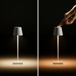 Sigor Lampe de table LED rechargeable Nuindie pocket, vert sauge, IP54, intensité^ Lampes Décoratives