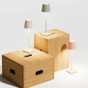 Sigor Lampe de table LED rechargeable Nuindie, USB-C, beige, IP54, intensité^ Lampes Décoratives