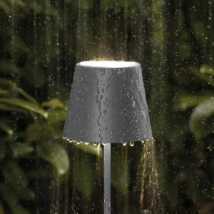 Sigor Lampe de table LED rechargeable Nuindie, USB-C, graphite, IP54, intensité^ Lampes Décoratives