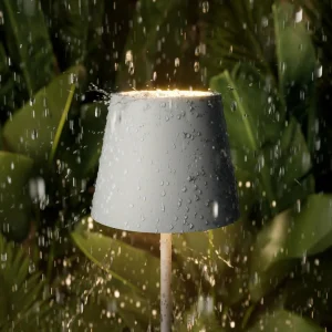 Sigor Lampe de table LED rechargeable Nuindie, USB-C, gris, IP54, intensité variable^ Lampes Décoratives