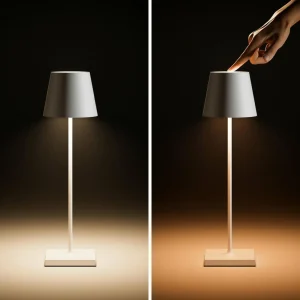 Sigor Lampe de table LED rechargeable Nuindie, USB-C, gris, IP54, intensité variable^ Lampes Décoratives