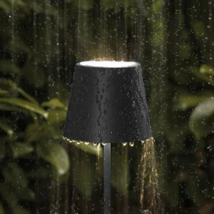 Sigor Lampe de table LED rechargeable Nuindie, USB-C, noir, IP54, intensité^ Lampes Décoratives