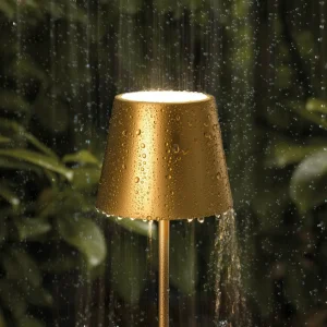 Sigor Lampe de table LED rechargeable Nuindie, USB-C, or, IP54, intensité^ Lampes Décoratives