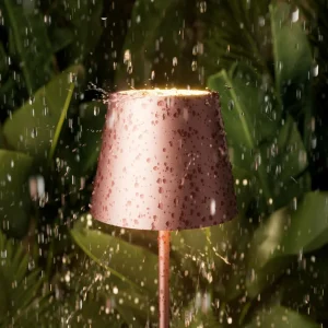 Sigor Lampe de table LED rechargeable Nuindie, USB-C, or rose, IP54, intensité^ Lampes Décoratives