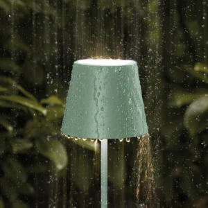 Sigor Lampe de table LED rechargeable Nuindie, USB-C, vert sauge, IP54,^ Lampes Décoratives