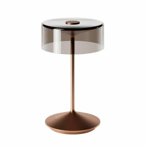 Sigor Lampe de table LED rechargeable Numotion, bronze, verre, IP54, intensité^ Lampes Décoratives