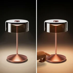 Sigor Lampe de table LED rechargeable Numotion, or rose, verre, IP54, intensité^ Lampes Décoratives