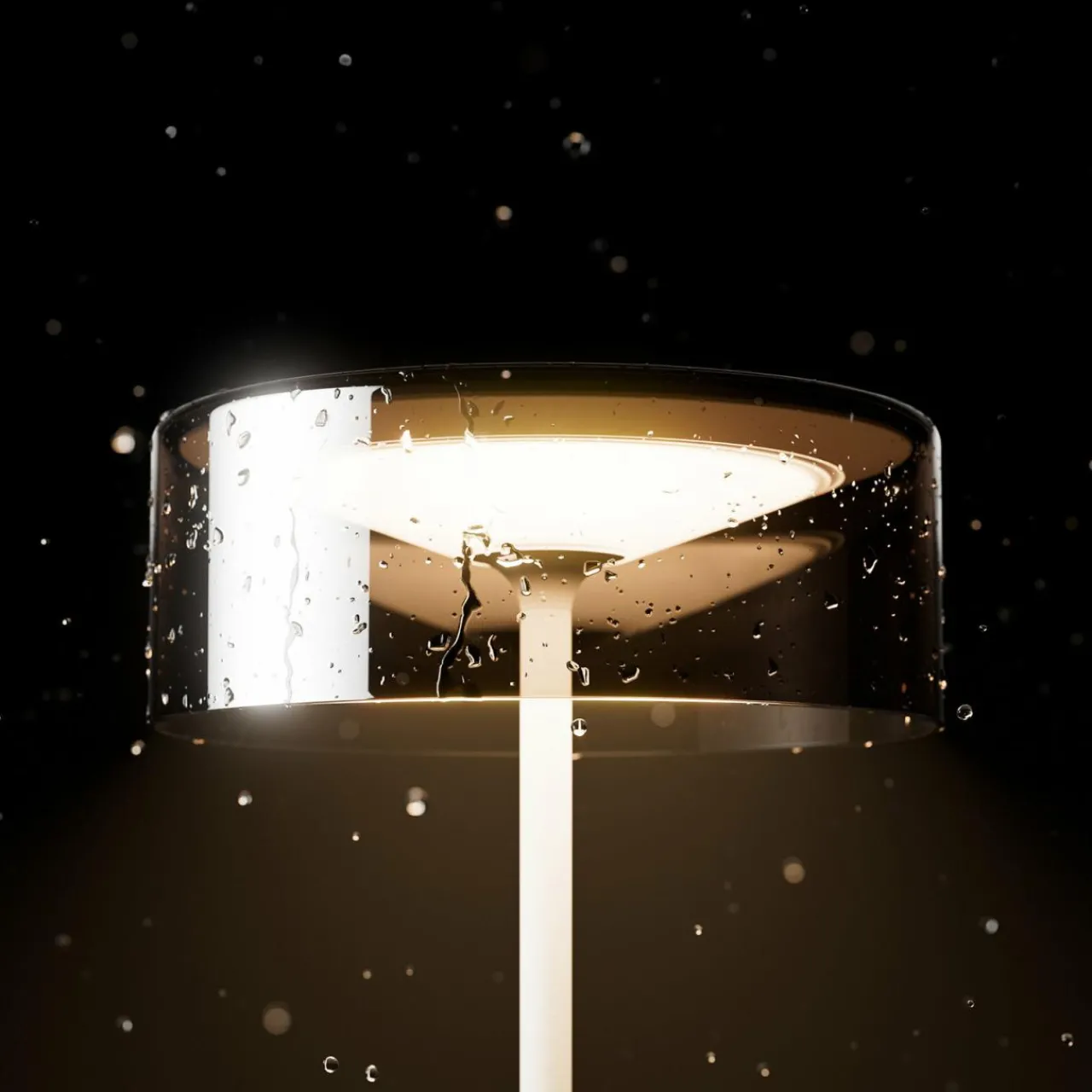 Sigor Lampe de table LED rechargeable Numotion, or, verre, IP54, intensité variable^ Lampes Décoratives