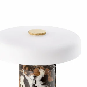 DESIGN BY US Lampe de table LED rechargeable Trip, multicolore / blanc, marbre, verre,^ Lampes Décoratives