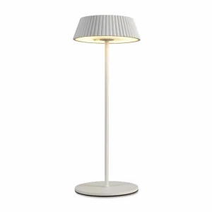 Mantra Iluminación Lampe de table LED Relax avec pied, blanc, rechargeable, IP54^ Lampes Décoratives