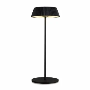 Mantra Iluminación Lampe de table LED Relax avec pied, noir, rechargeable, IP54^ Lampes Décoratives