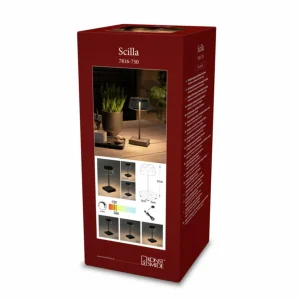 Konstsmide Lampe de table LED Scilla avec USB, noir^ Lampes Décoratives