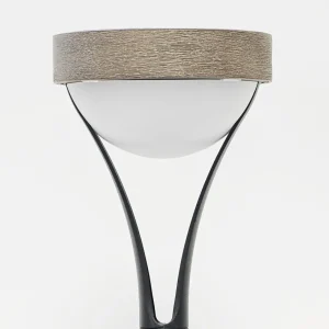 Les Jardins Lampe de table solaire à LED Tyble, noir / teck, 2.700 K, 200 lm^ Lampes Décoratives