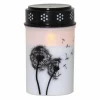STAR TRADING Lampe funéraire LED Dandelion, 12 cm blanc/noir Plastique Pile^ Lampes Décoratives