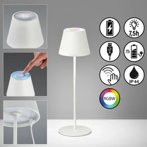 FH Lighting Lampe LED Cosenza batterie RGBW blanc sable^ Lampes Décoratives