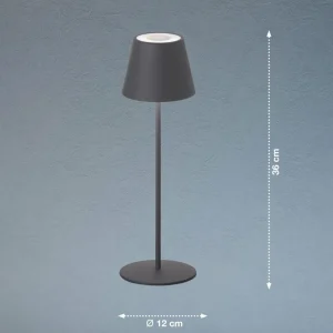 FH Lighting Lampe LED Cosenza batterie RGBW gris sable^ Lampes Décoratives
