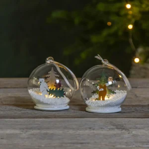 STAR TRADING Lampe LED Forest Friends, ours blanc avec arbre^ Lumière De Noël