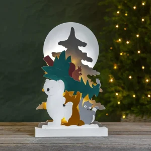 STAR TRADING Lampe LED Forest Friends, ours blanc, raton laveur^ Lumière De Noël