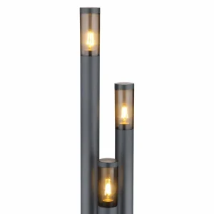 Globo Lampe pour mât Boston, à 3 lampes, anthracite^ Lampadaires D'Extérieur