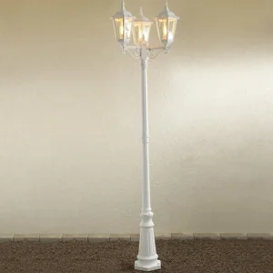 Konstsmide Lampe pour mât Firenze à 3 lampe, blanche^ Lampadaires D'Extérieur