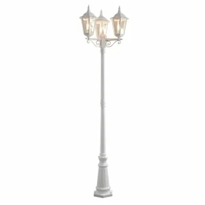 Konstsmide Lampe pour mât Firenze à 3 lampe, blanche^ Lampadaires D'Extérieur