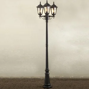 Konstsmide Lampe pour mât Firenze à 3 lampe, noire^ Lampadaires D'Extérieur