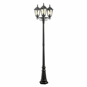 Konstsmide Lampe pour mât Firenze à 3 lampe, noire^ Lampadaires D'Extérieur
