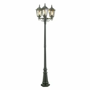 Konstsmide Lampe pour mât Firenze à 3 lampe, verte^ Lampadaires D'Extérieur