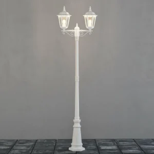 Konstsmide Lampe pour mât Firenze à 2 lampes, blanche^ Lampadaires D'Extérieur
