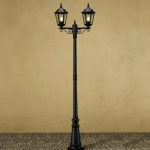Konstsmide Lampe pour mât Firenze à 2 lampes, noire^ Lampadaires D'Extérieur