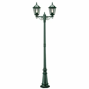 Konstsmide Lampe pour mât Firenze à 2 lampes, verte^ Lampadaires D'Extérieur