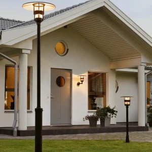Konstsmide Lampe pour mât Freja, noire^ Lampadaires D'Extérieur