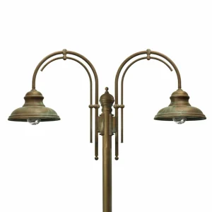 Moretti Luce Lampe pour mât Luca, à 2 lampes à arc double^ Lampadaires D'Extérieur