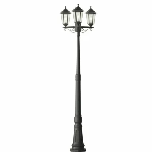 Lindby Lampe pour mât Nane lanterne, trois lampes^ Lampadaires D'Extérieur