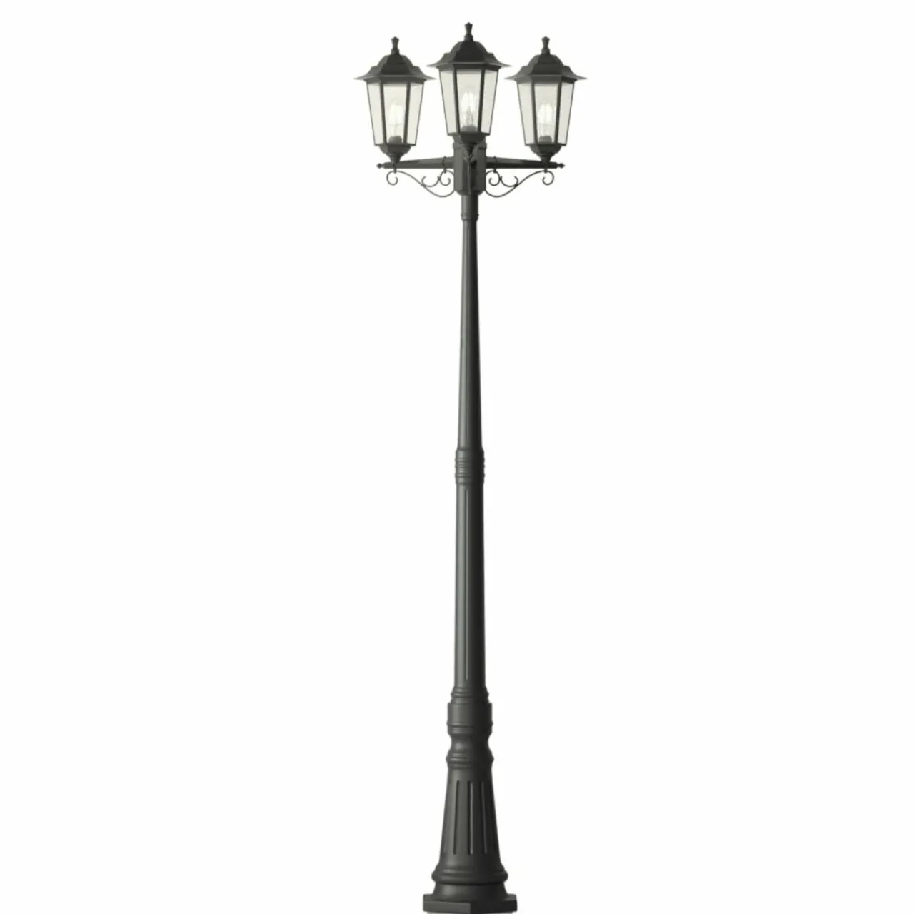 lampe_pour_mt_nane_lanterne_trois_lampes_0.webp Lindby Lampe pour mât Nane lanterne, trois lampes^ Lampadaires D'Extérieur