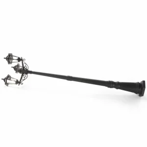 Lindby Lampe pour mât Nane lanterne, trois lampes^ Lampadaires D'Extérieur