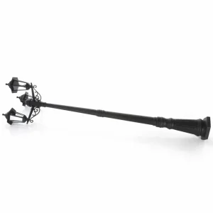 Lindby Lampe pour mât Nane lanterne, trois lampes^ Lampadaires D'Extérieur
