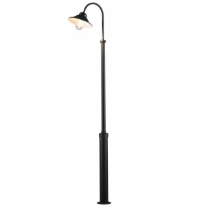 Konstsmide Lampe pour mât Vega, noire, à 1 lampe, 240 cm^ Lampadaires D'Extérieur