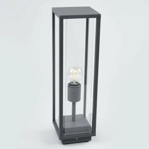 Lucande Lampe pour socle en verre Annalea, gris graphite^ Potelets Extérieurs