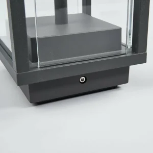 Lucande Lampe pour socle en verre Annalea, gris graphite^ Potelets Extérieurs