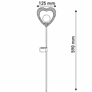 Näve Lampe solaire déco Cœur, piquet LED blanc chaud x2^ Lampes Décoratives